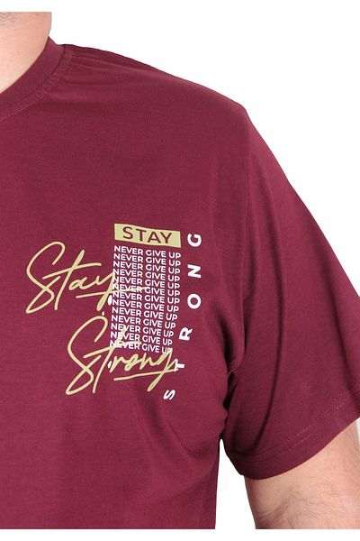 MocGrande Men's Plus Size Crew Neck T-Shirt Stay Strong 25159 Murdum