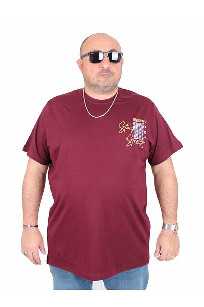 MocGrande Men's Plus Size Crew Neck T-Shirt Stay Strong 25159 Murdum