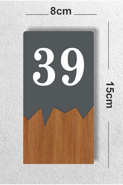 zafrakreklam Vertical Metal Composite - Wooden Apartment - Apartment Hotel Office Door Number Anthracite - Door No39