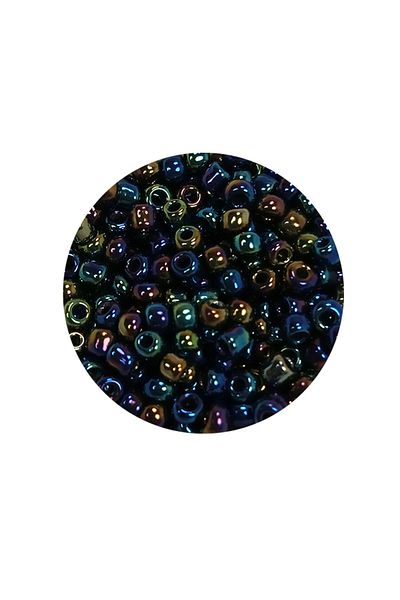 Royaleks Bulky Glass Sand Beads (8/0) 3 mm - 20 Grams - Navy Blue Green - Bnc169