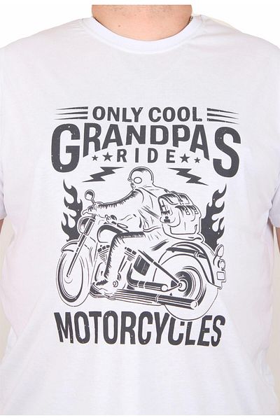 MocGrande Men's Big Size Crew Neck T-Shirt Only Cool 25177 White