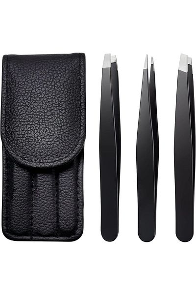 Transformacion Tweezers Kit with Leather Case - Titanium Steel Solingen 721464