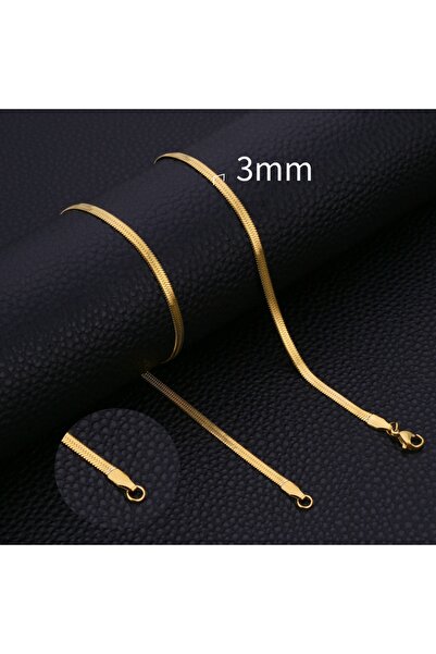 Choice25 60CM GLOD3MM HIYEE Fashion Stainless Steel Necklace 40-45-50-60CM Bl...