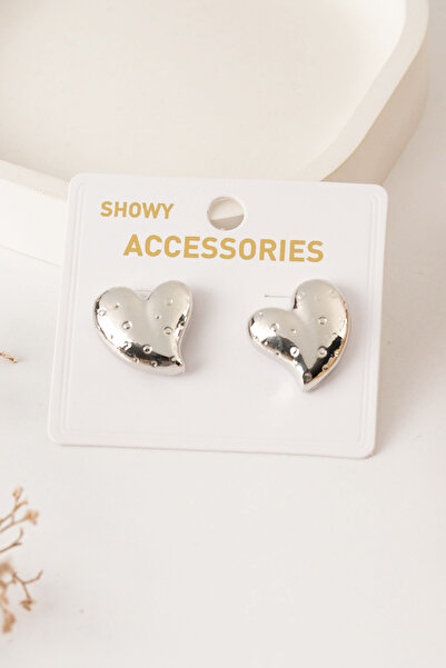 Jack Ferrero Women's White Colorful Curved Textured Heart Earrings - Fade Res...