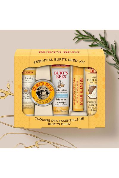 Burt's Bees Essential Kit for Women - 5 Pc with Milk & Honey Body Lotion