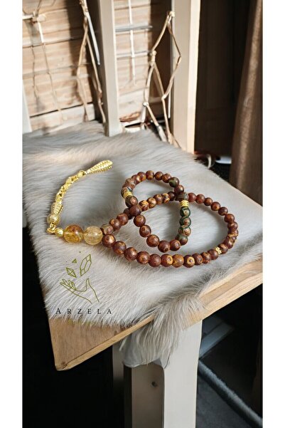 arzela الحجر الطبيعي التبتية العقيق المسبحة والخلخال المزدوج للرجال والنساء 8 ملم