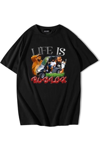 qubo sportswear & company qubo Unisex Oversize εμπριμέ βαμβακερό λαιμόκοψη κο...