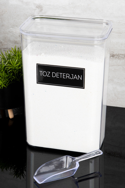 Dolkin Home Scale Detergent Box Storage Container with Powder Detergent Label 3000ml Mica