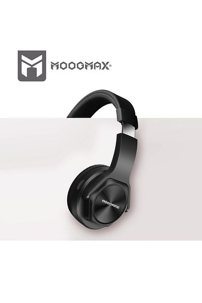 MOOGMAX Moog Max 2 in 1 Wireless Headphone with Speaker, Black