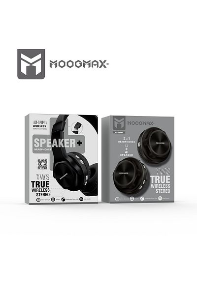 MOOGMAX Moog Max 2 in 1 Wireless Headphone with Speaker, Black