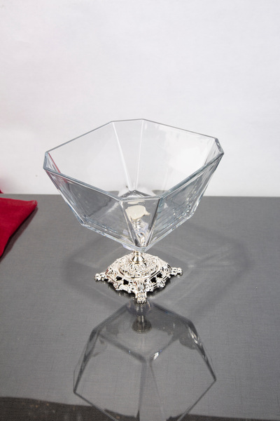 Genel Markalar KRN GÜMÜŞ SALATA KASESİ METAL AYAKLI 19X19X19