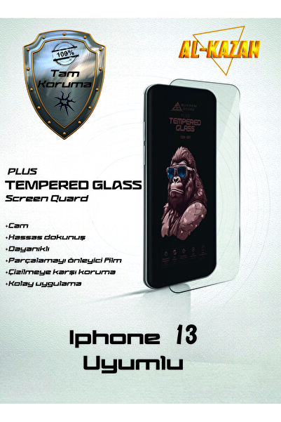 BUKREM STORE واقي شاشة شفاف غير قابل للكسر متوافق مع هاتف iPhone 13، رفيع للغ...