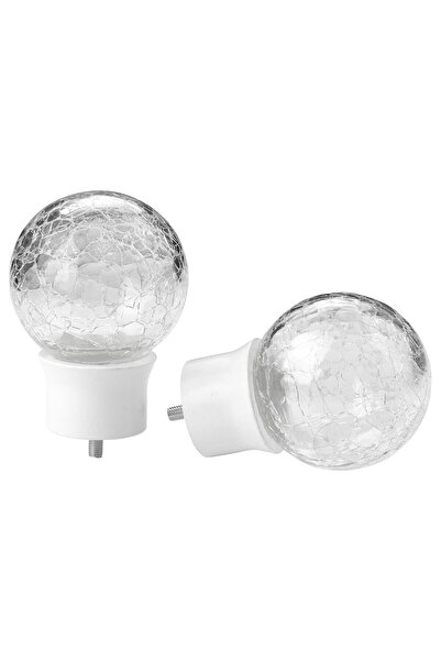 IKEA Buton pentru tijă de perdea INSEKTSMAL, sticlă albă, 60 mm, 2 bucăți