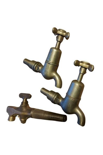 depo haki Lot of 1930S French Bronze Faucets (3 Pieces)