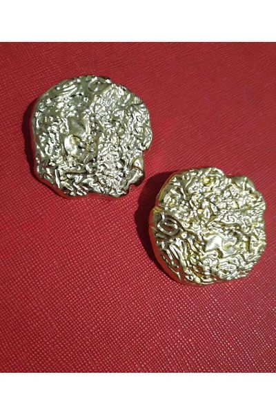 BEİLYS COSMETİCS & ACCESSORY Z.A.R.A Fashion Oversize Gold Color Button ,Coat,Jacket,Vest,Dress 3 Pieces 4 Cm(Bd02)
