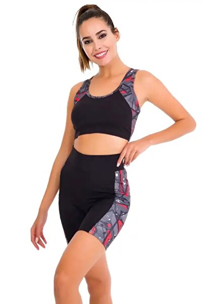 Viselya Σορτς γυμναστικής με πλαϊνά μέρη Με σχέδιο και Κοντό σετ
