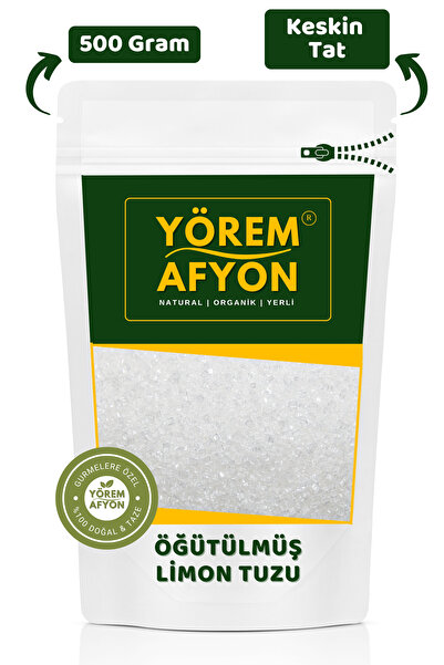 Gülçehre Yörem Afyon Kristal Beyaz Keskin Tatlı Saf Öğütülmüş, Toz Limon Tuzu...