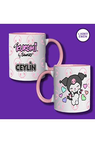 Ceymas Hediyelik Kuromi Baskılı Çocuklara Özel İsimli Kupa Bardak