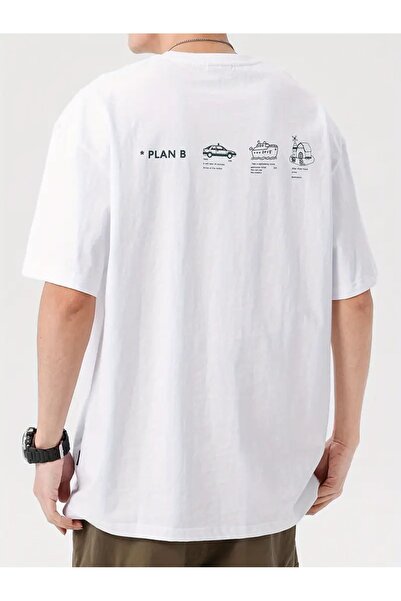 NoVibe Μπλουζάκι Unisex B Plan Printed Oversize 100% βαμβάκι