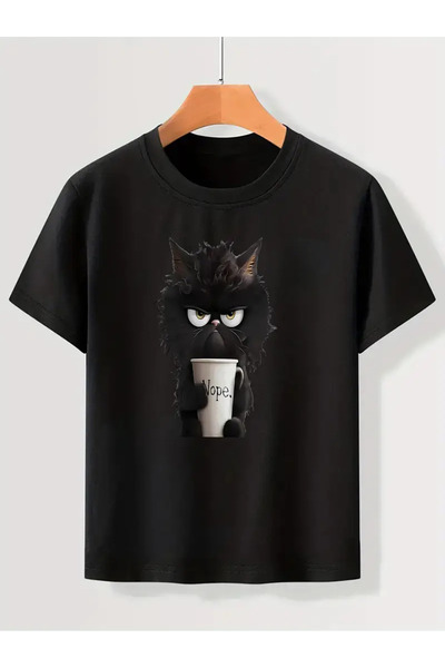 GALASHOP Siyah Kedi grafik kadınlar için Tişört