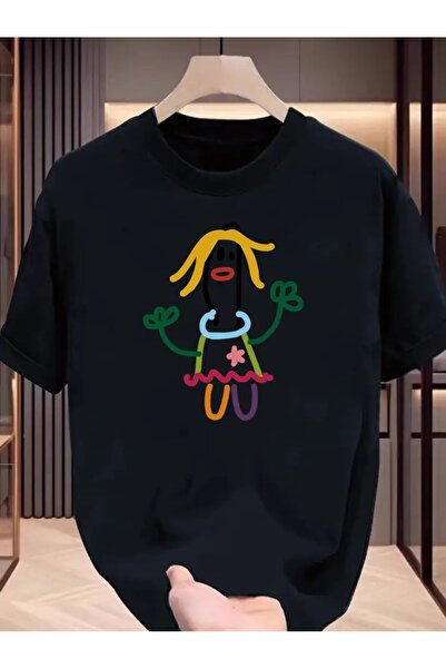 NoVibe Tricou unisex cu desen cu vopsea pentru fete, oversize, 100% bumbac