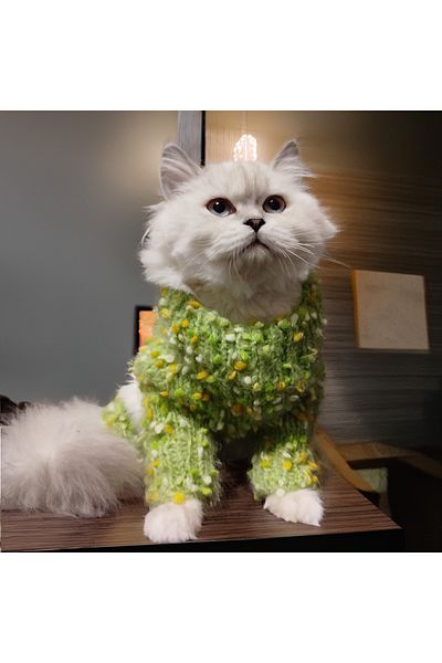 Lady Fify Beaded Green Jumpsuit for Cat Dog