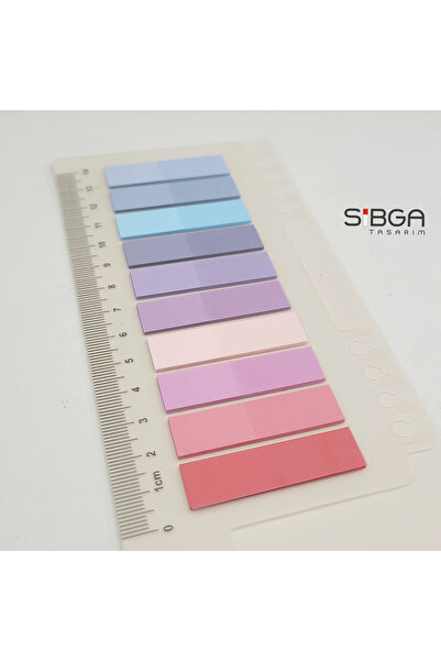 sibga tasarım Transparent Colored Post-It Note Paper - 200 Sheets Bookmark Sticker