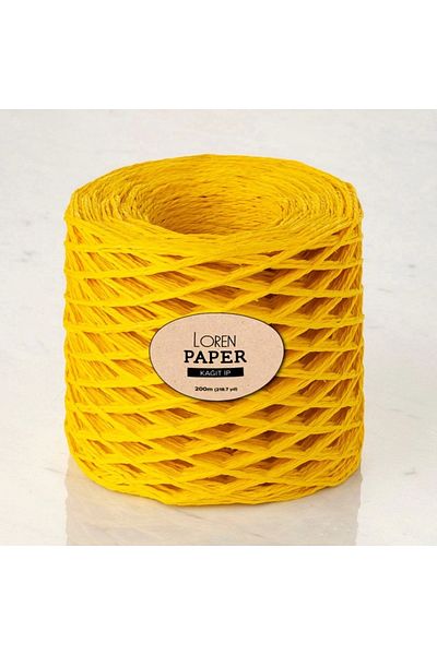 E NATIONAL Loren Paper Mustard Yellow Paper Floss - Rh24
