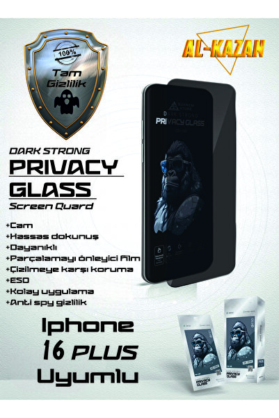 BUKREM STORE واقي شاشة Ghost متوافق مع هاتف iPhone 16 Plus، حماية فائقة الوضو...