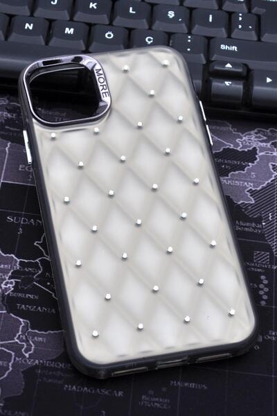 NOVKA Phone Accessories iPhone 14 Plus Compatible Diamond Stone Hard Cover Ca...