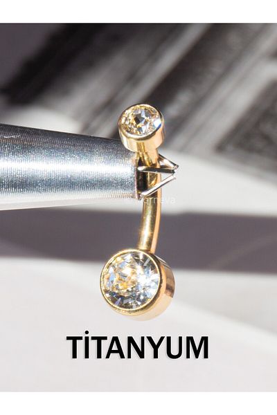 MORNEVA Titanium |   Minimal Crystal Stone Belly Piercing