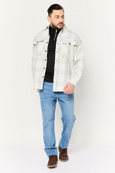 Sovereign Code Men Plaid Jacket Shirt, White