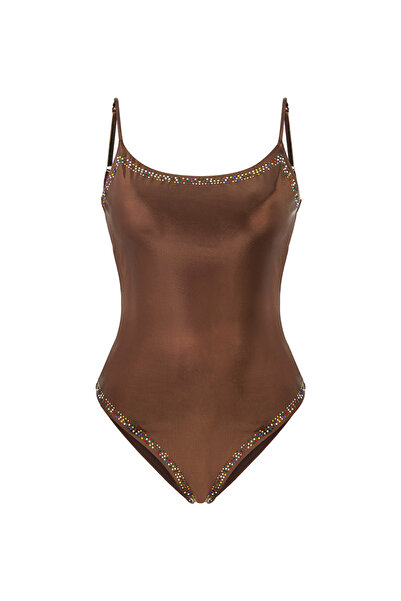 İpekyol Metalik dokulu hotfix baskılı mayo