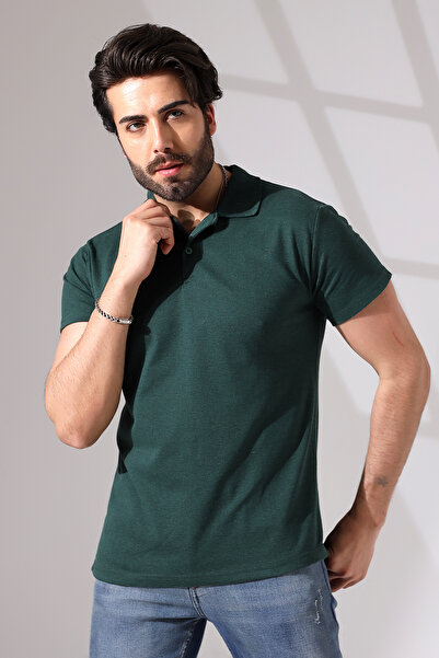 Burlu Men's Polo Neck Short Sleeve Summer T-Shirt