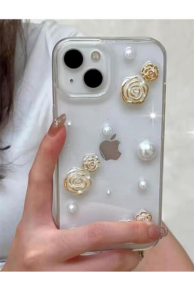 Go Aksesuar حافظة سيليكون مرنة بتصميم لعبة اللؤلؤة المتوافقة مع هواتف iPhone 13 - 14 و15