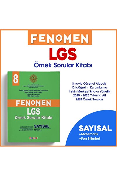 Fenomen Yayıncılık Fenomen Yayınları 8.Sınıf Meb Sayısal Örnek Sorular