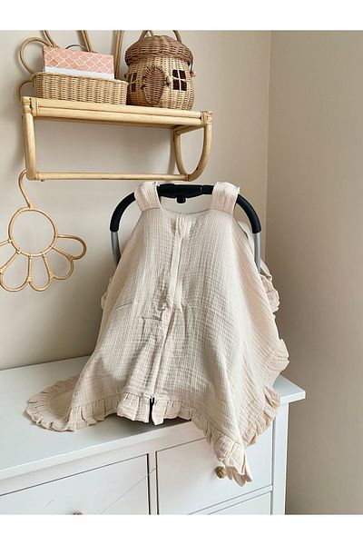 tontirik Beige Muslin Cover Handwork