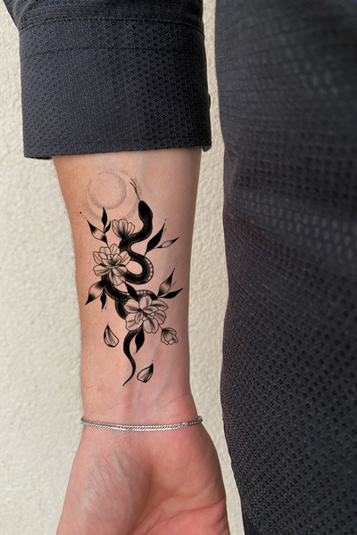 BiWini Yılan Geçici Dövme Tattoo Bilek Kol Bacak Ve Göğüs Arası Erkek Kadın