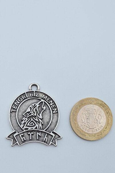 Bu Farklı Tengri Biz Menen Göktürkçe Gümüş Kaplama Deri İp Kolye