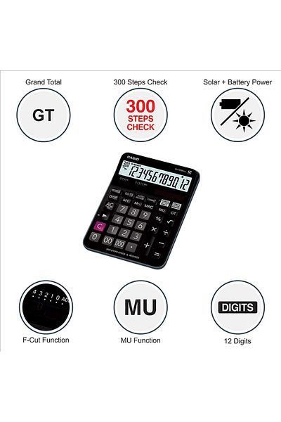 Casio Check and Recheck Calculator MJ-120D Plus - Black