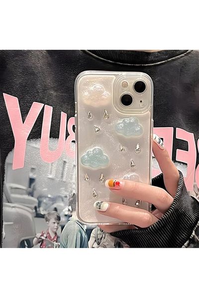 Go Aksesuar جراب سيليكون مرن بتصميم لعبة EPOXY CLOUD متوافق مع هواتف iPhone 13 - 14 و15