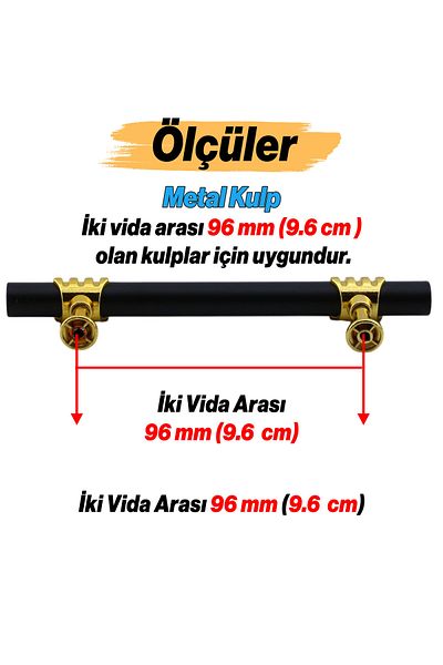 Badem10 Eylül Mobilier Bucătărie Sertar Dulap Mânere Dulap Mâner Capac Mâner Negru Aur 96 Mm Mâner Metal