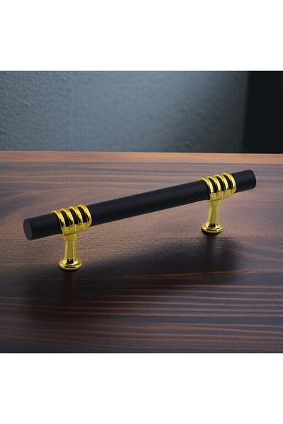Badem10 Eylül Mobilier Bucătărie Sertar Dulap Mânere Dulap Mâner Capac Mâner Negru Aur 128 Mm Mâner Metal