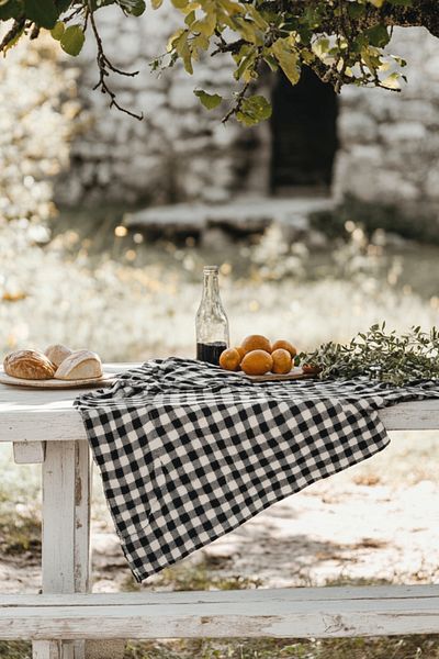 PARİS HOME Checkered Tablecloth Picnic Cloth Table Cloth Multi-Purpose Table Cloth