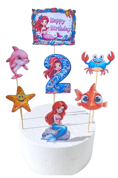 telaşe memuru Deniz Kızı Doğum Günü Konsepti ve Deniz Kızı Pasta Süsü - 2 Yaş...