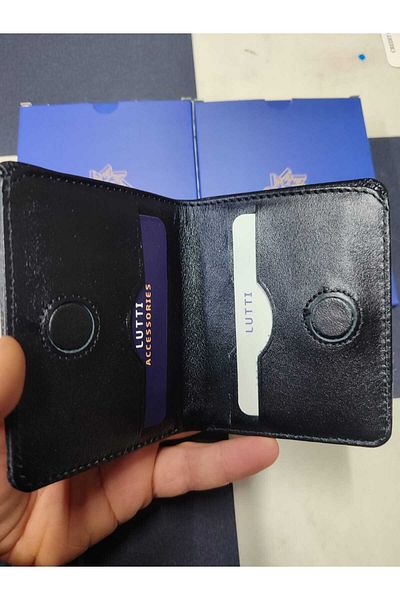 Lutti Magnetic Genuine Leather Card Holder Wallet