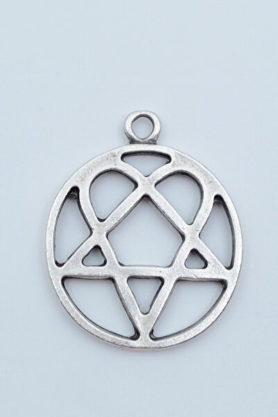Bu Farklı Heartagram Gümüş Kaplama Kolye Ucu
