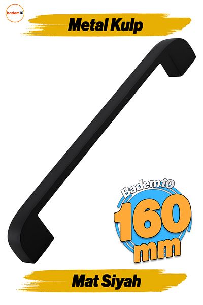 Badem10 Mâner Zehra 160 mm Negru Metal Mobilier Bucătărie Sertar Bucătărie Dulap Dulap Mânere Capac Mâner 16 cm