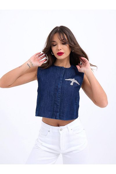 MD Kumsal 7336 Blue Denim Vest