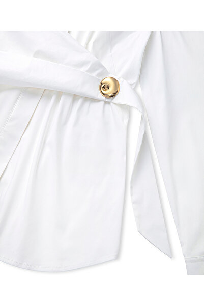 İpekyol Metal aksesuarlı poplin gömlek